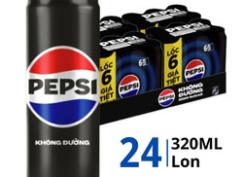 Thùng nước ngọt vị chanh zero calo Pepsi 320ml (24 Lon)