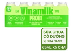 Sữa chua uống Probi hương dưa gang Vinamilk lốc 5 chai x 65ml