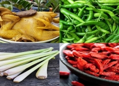Lẩu gà tiềm ớt hiểm 